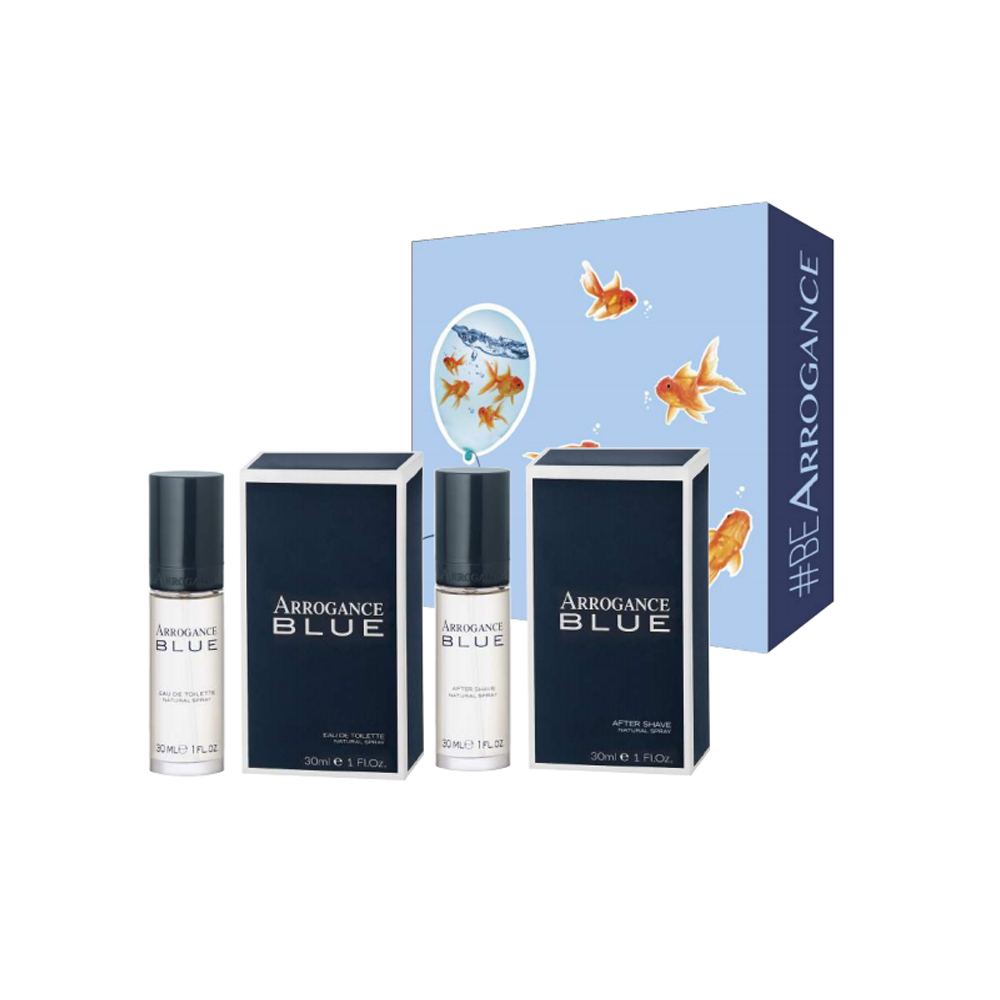 Arrogance Blue Confezione Regalo Profumo Uomo Edt 30 ml Dopobarba Uomo 30 Ml