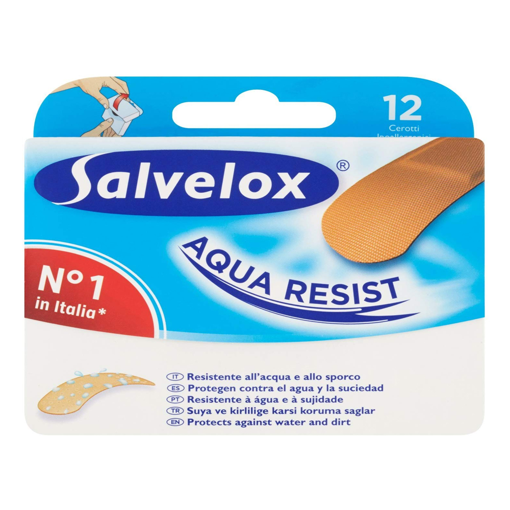 Salvelox Aqua Resist Cerotti Resistenti All\'Acqua E Allo Sporco Ipoallergeni x12