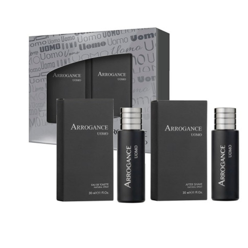 ARROGANCE UOMO PROFUMO UOMO EDT EAU DE TOILETTE NATURAL SPRAY E DOPOBARBA NATURAL SPRAY 30ML