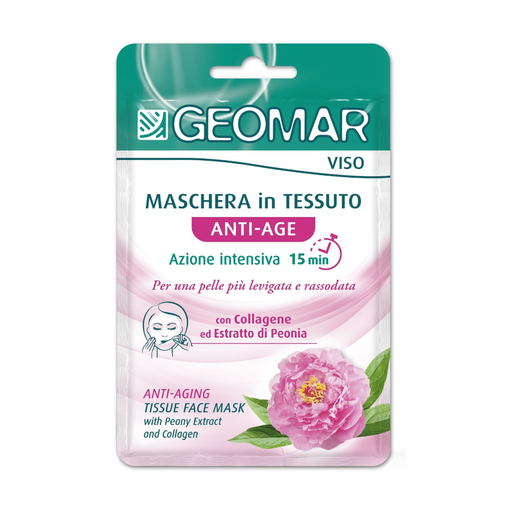 Geomar Maschera Viso In Tessuto Anti Age Ad Azione Intensiva Con Collagene Multiuso